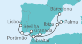 Itinerário do Cruzeiro De Lisboa a Barcelona - NCL Norwegian Cruise Line