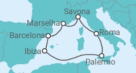 Itinerário do Cruzeiro Fantástico Mediterrâneo - Costa Cruzeiros